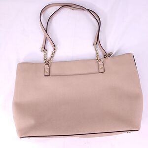 Michael Kors Leather Tote Bag Jet Set Chain East West Top Zip  Tan Camel